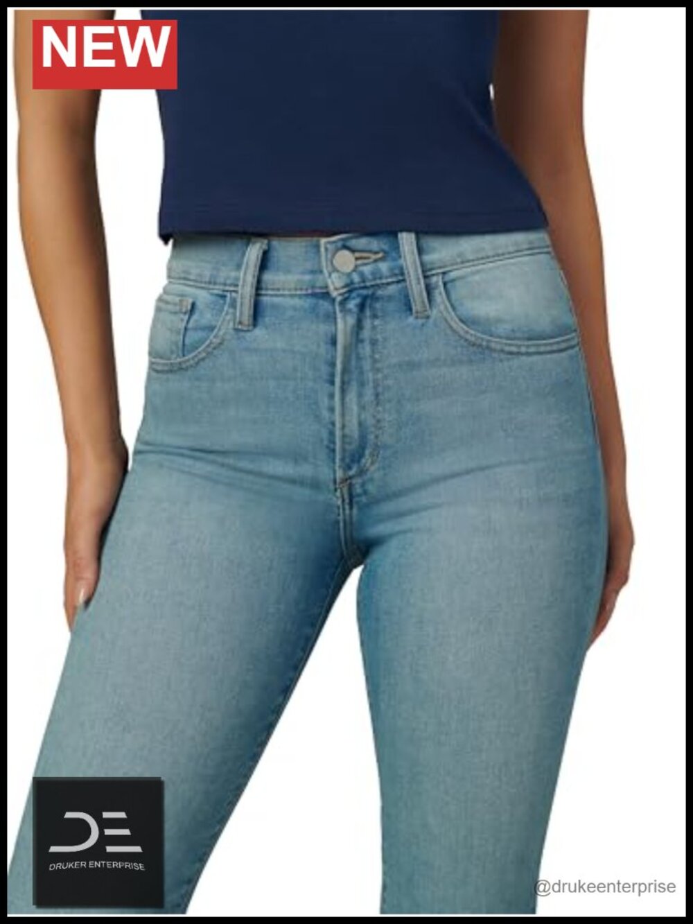 High Rise Cropped Bootcut Jeans with Razor Hem - Picture 3 of 6